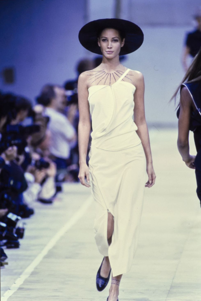 Christy Turlington featured in  the Comme Des Garcons fashion show for Spring/Summer 1992