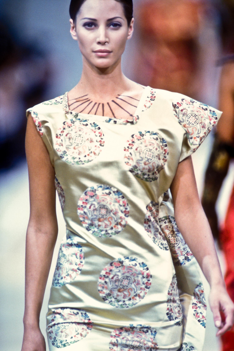 Christy Turlington featured in  the Comme Des Garcons fashion show for Spring/Summer 1992