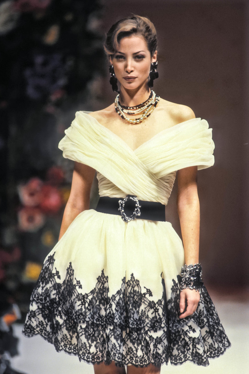 Christy Turlington featured in  the Jean-Louis Scherrer fashion show for Spring/Summer 1992