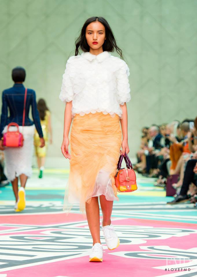 Luping Wang featured in  the Burberry Prorsum fashion show for Spring/Summer 2015