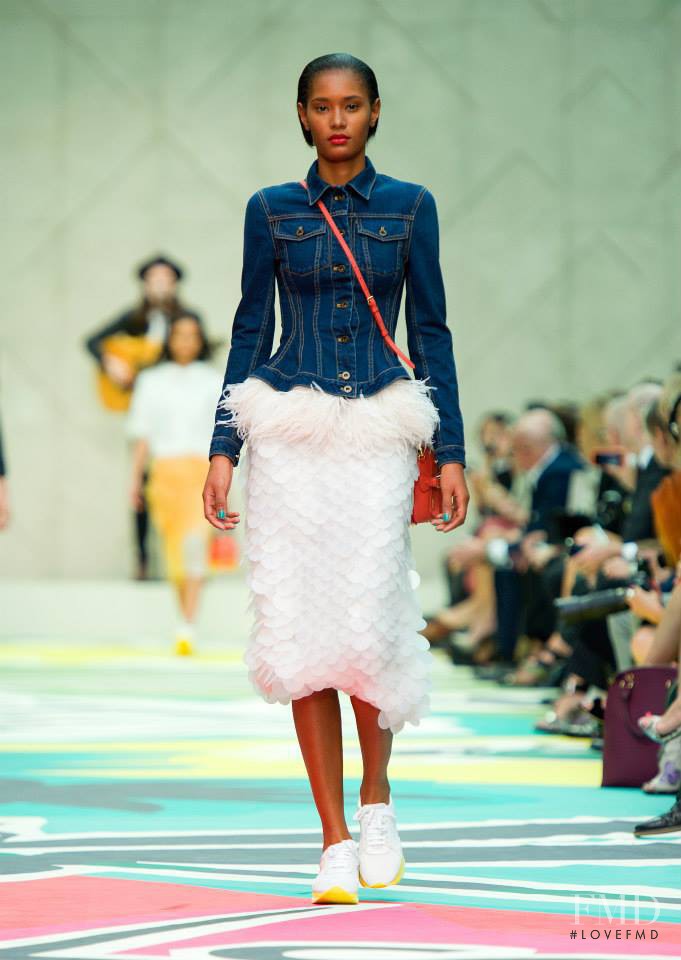 Ysaunny Brito featured in  the Burberry Prorsum fashion show for Spring/Summer 2015