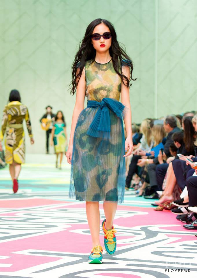 Jing Wen featured in  the Burberry Prorsum fashion show for Spring/Summer 2015