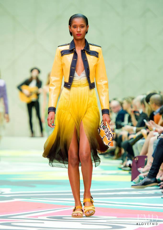 Ysaunny Brito featured in  the Burberry Prorsum fashion show for Spring/Summer 2015