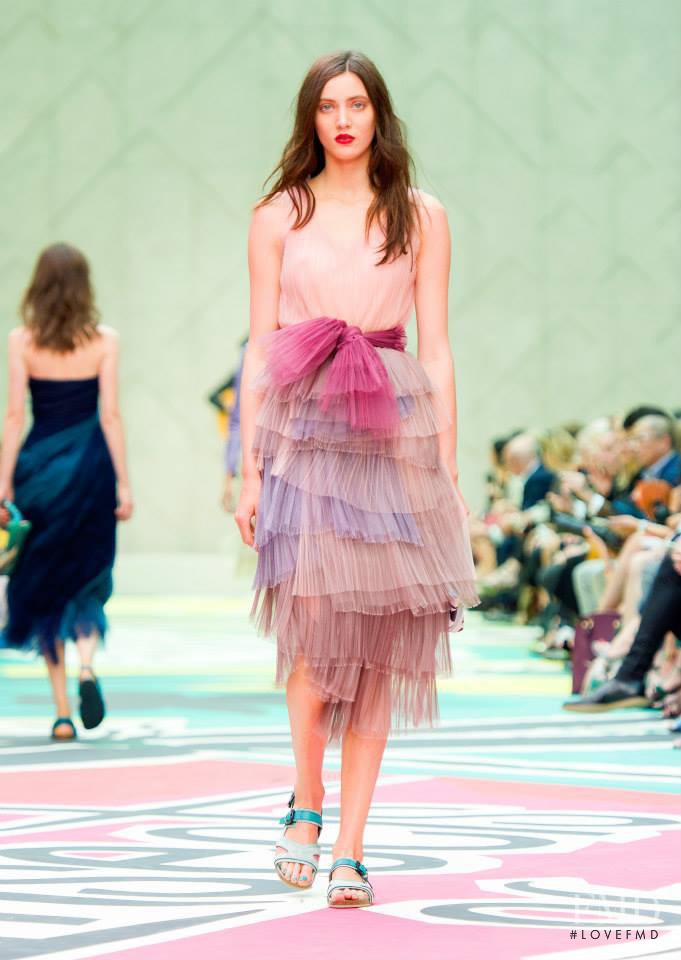 Matilda Lowther featured in  the Burberry Prorsum fashion show for Spring/Summer 2015
