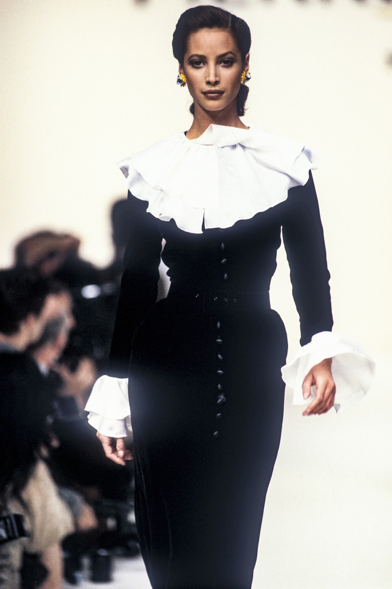 Christy Turlington featured in  the Balmain fashion show for Autumn/Winter 1993