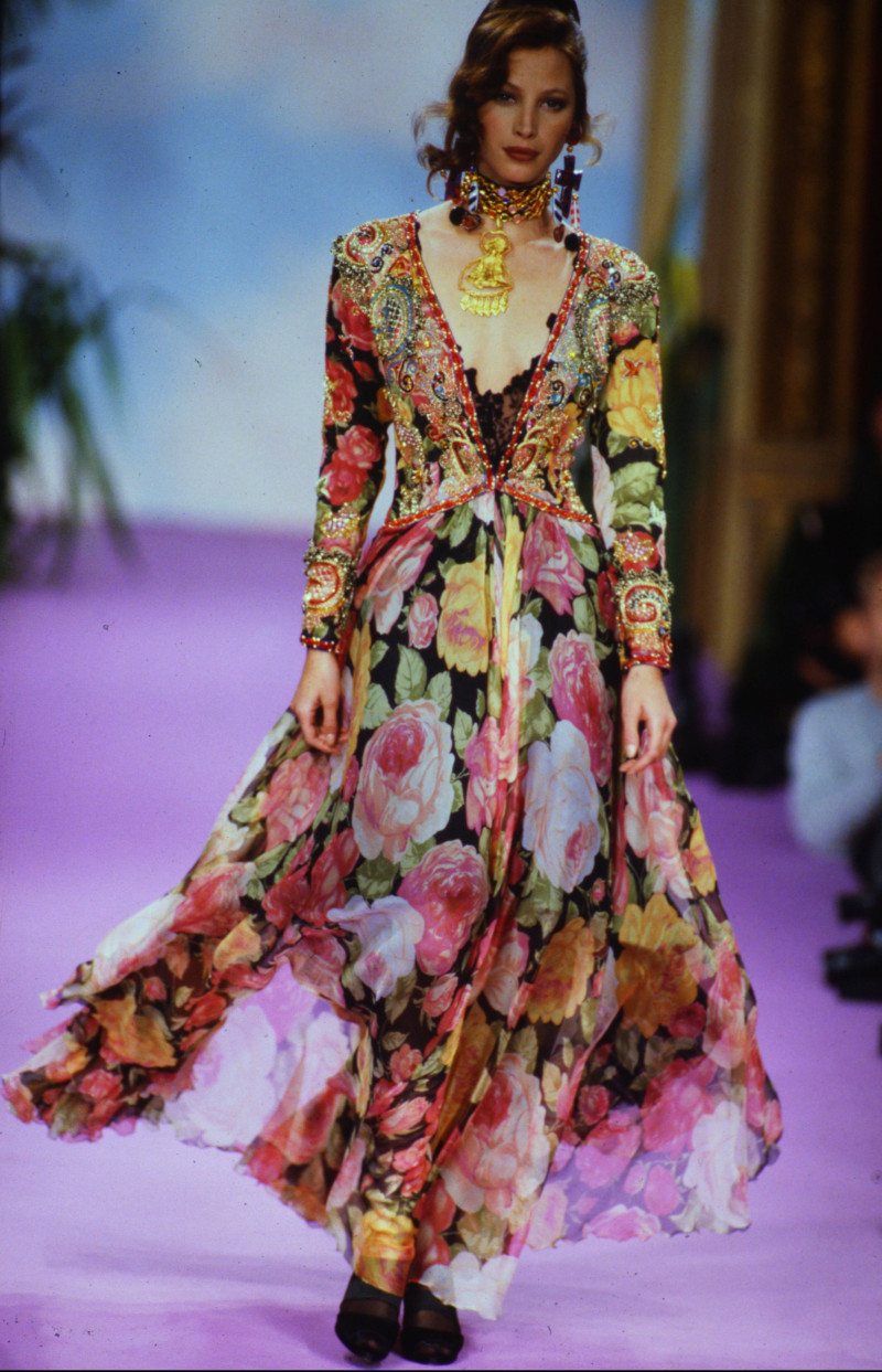 Christy Turlington featured in  the Christian Lacroix Couture fashion show for Spring/Summer 1993