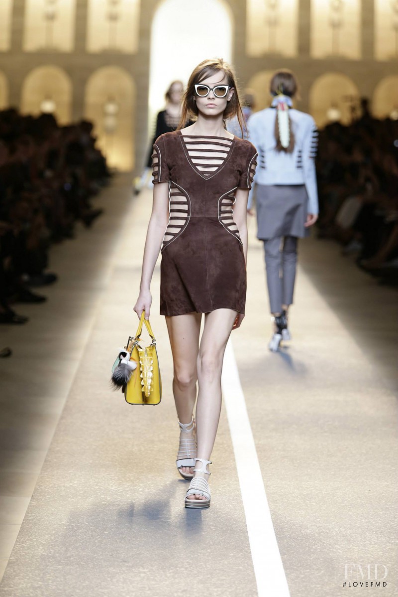 Mina Cvetkovic featured in  the Fendi fashion show for Spring/Summer 2015