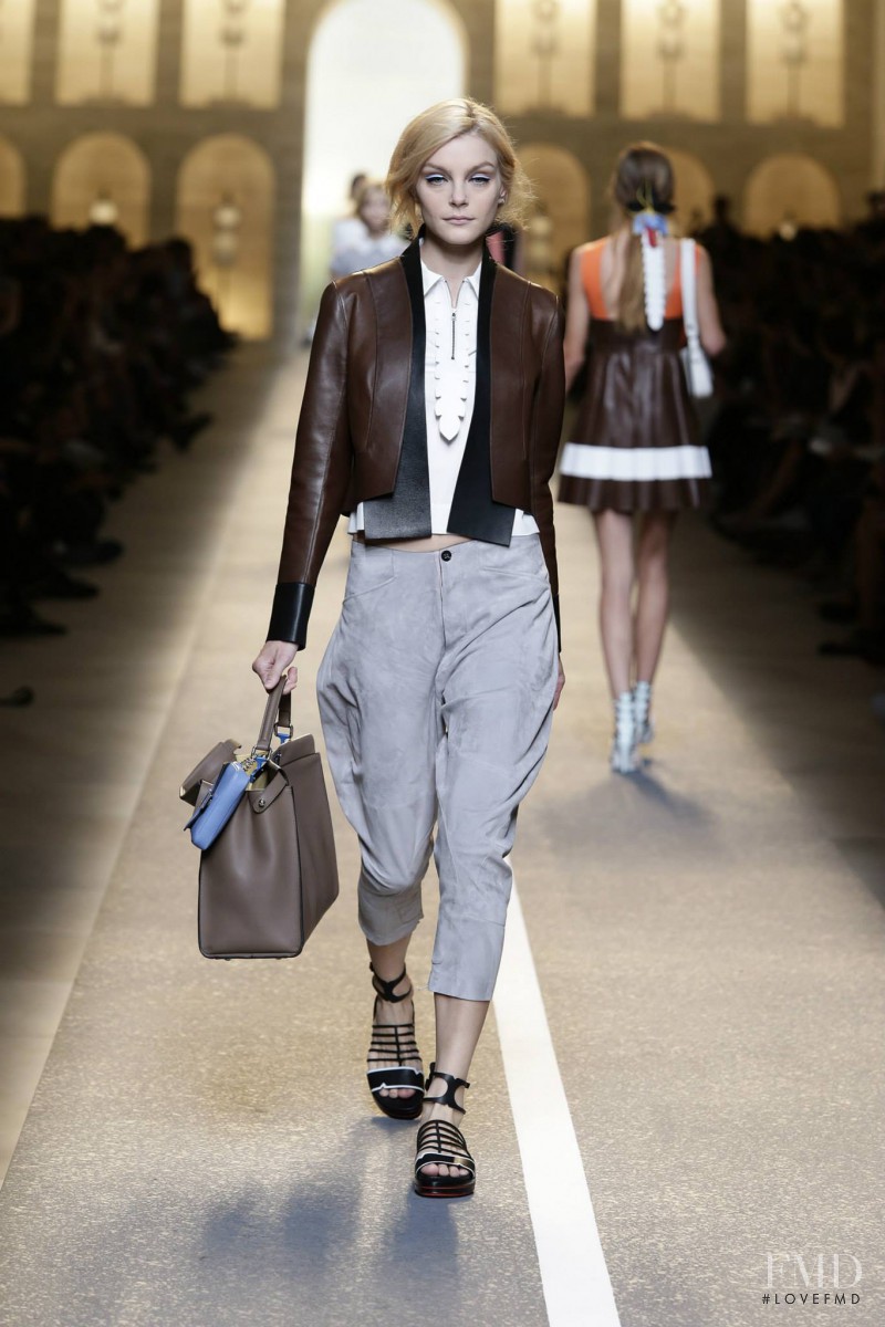 Jessica Stam featured in  the Fendi fashion show for Spring/Summer 2015