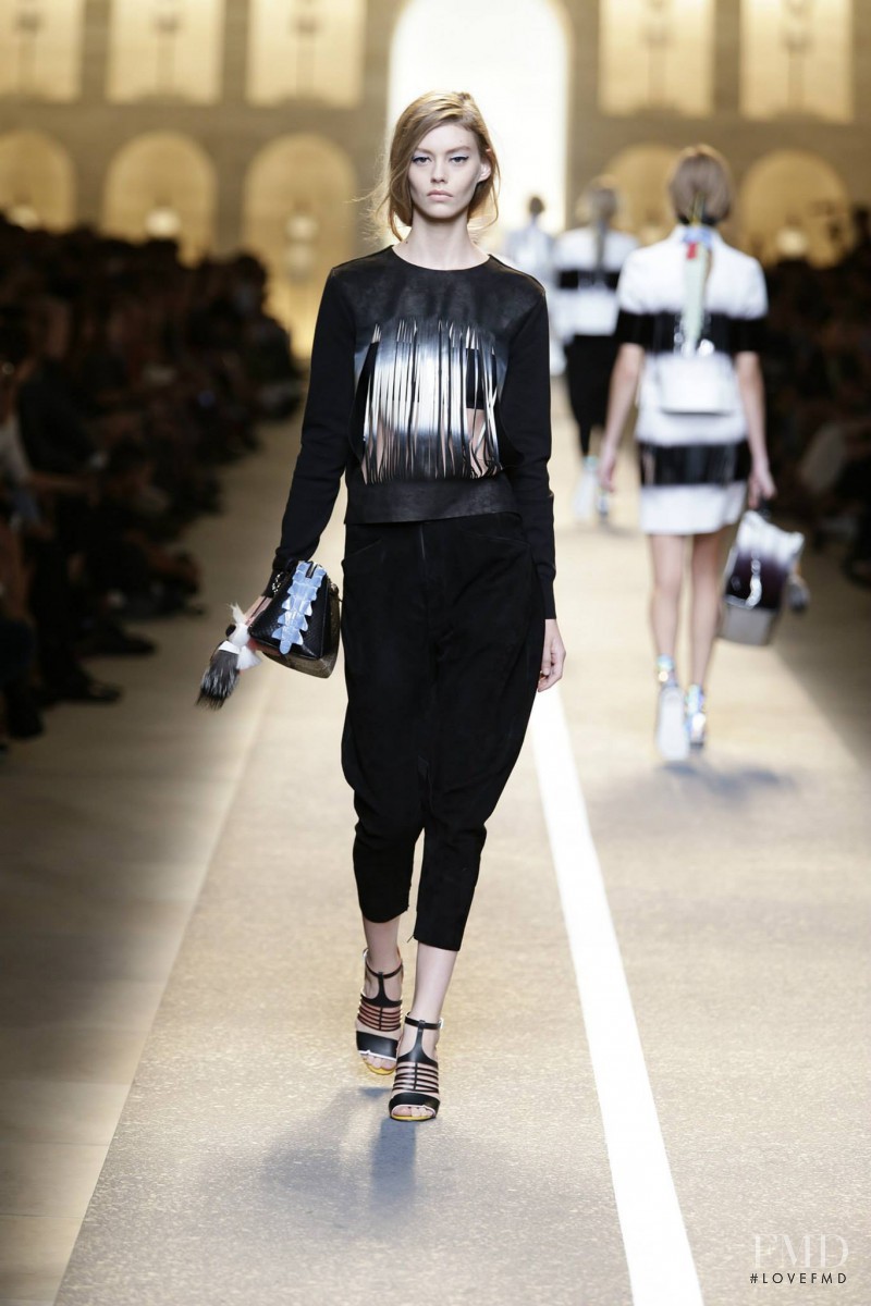 Ondria Hardin featured in  the Fendi fashion show for Spring/Summer 2015