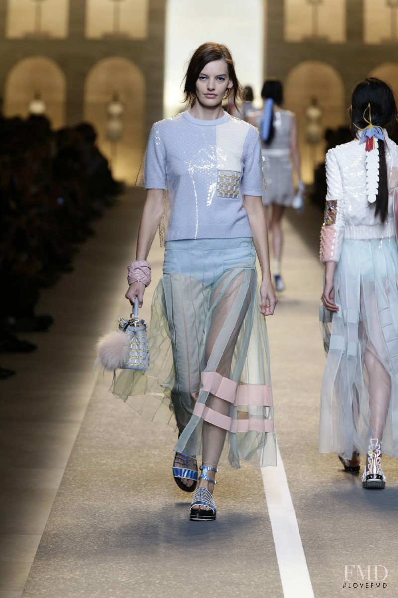 Amanda Murphy featured in  the Fendi fashion show for Spring/Summer 2015