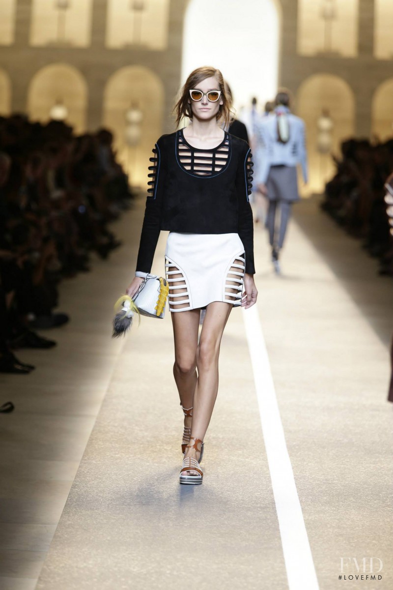 Joséphine Le Tutour featured in  the Fendi fashion show for Spring/Summer 2015