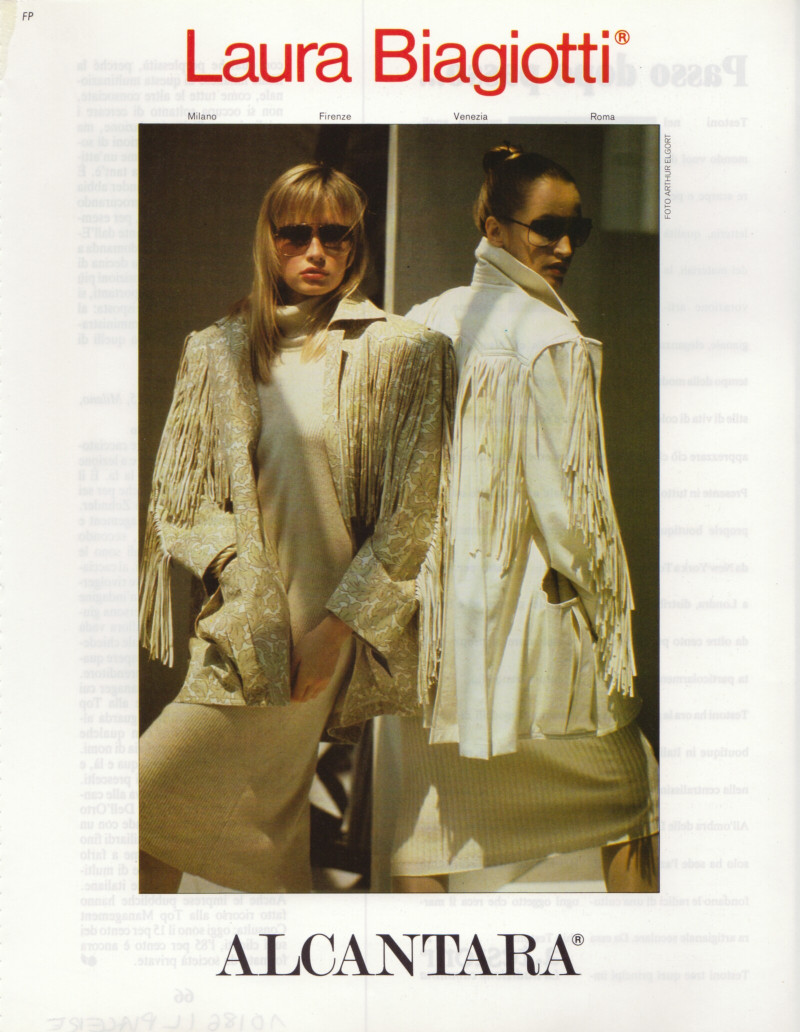 Bonnie Berman featured in  the Laura Biagiotti advertisement for Autumn/Winter 1986