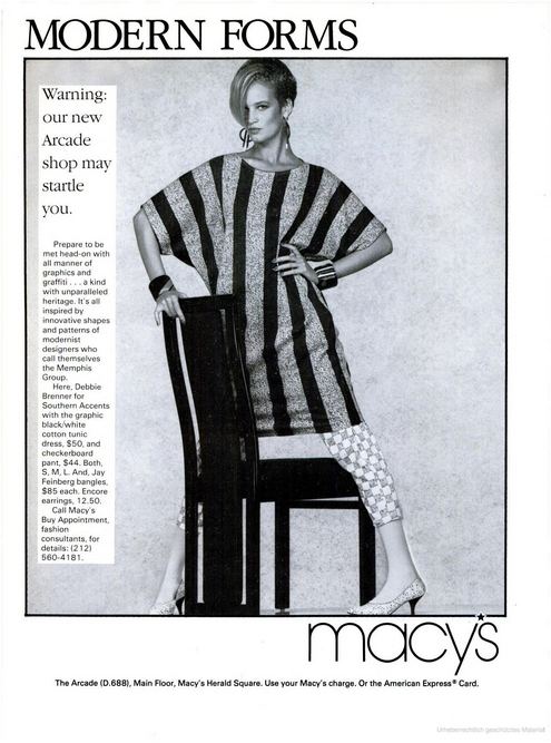 Bonnie Berman featured in  the Macy\'s advertisement for Autumn/Winter 1984