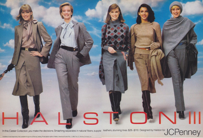 Bonnie Berman featured in  the Halston advertisement for Autumn/Winter 1983