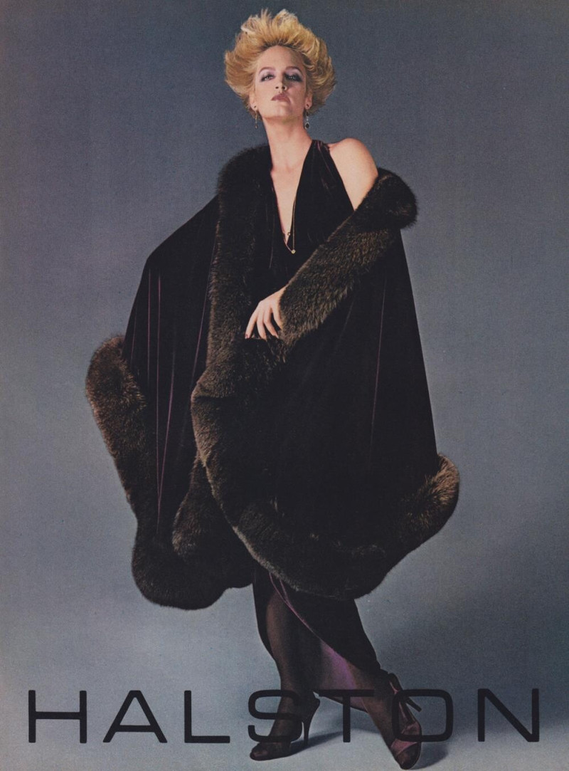 Bonnie Berman featured in  the Halston advertisement for Autumn/Winter 1984