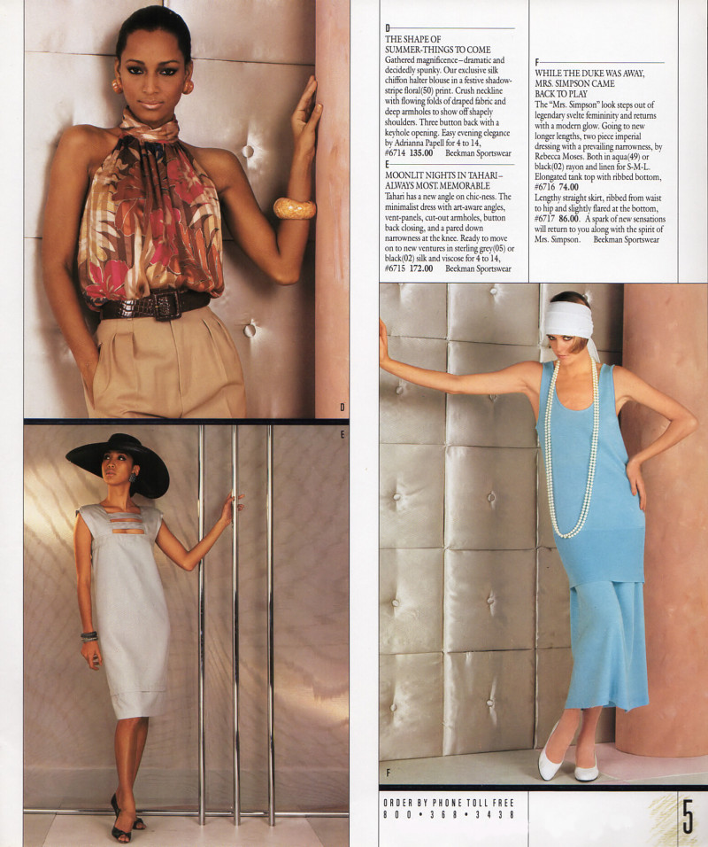 Bonnie Berman featured in  the Bloomingdales catalogue for Spring 1984