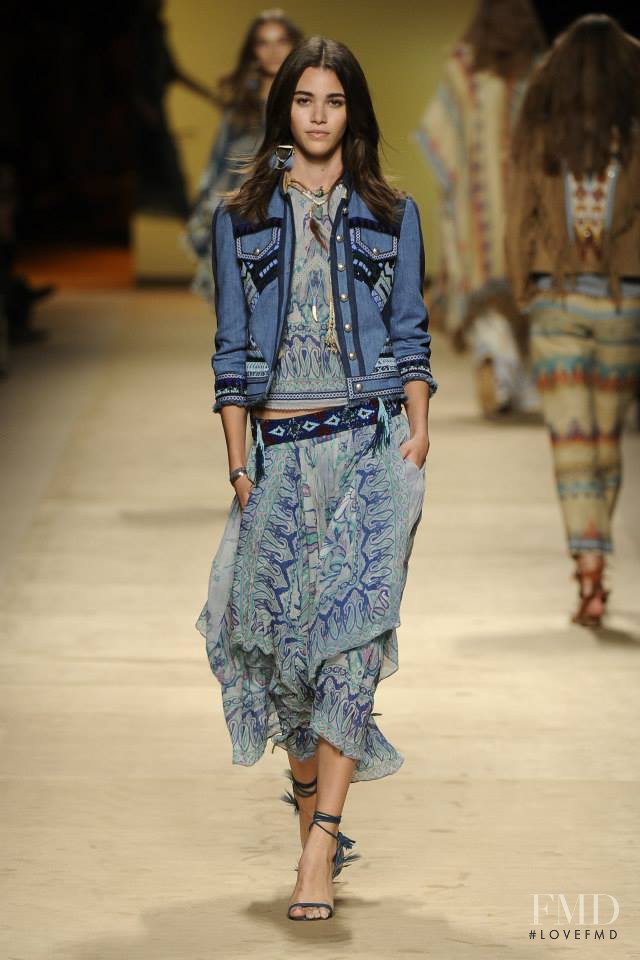 Pauline Hoarau featured in  the Etro fashion show for Spring/Summer 2015