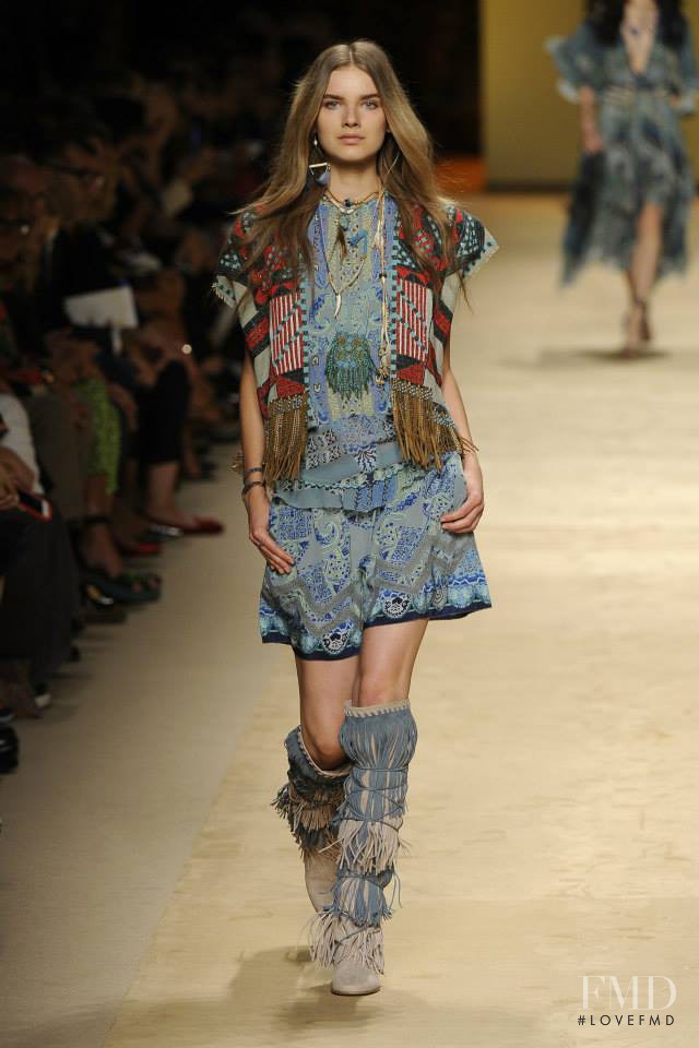 Manuela Frey featured in  the Etro fashion show for Spring/Summer 2015