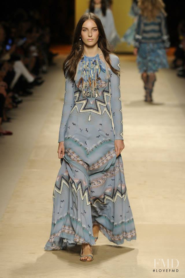 Julia Bergshoeff featured in  the Etro fashion show for Spring/Summer 2015