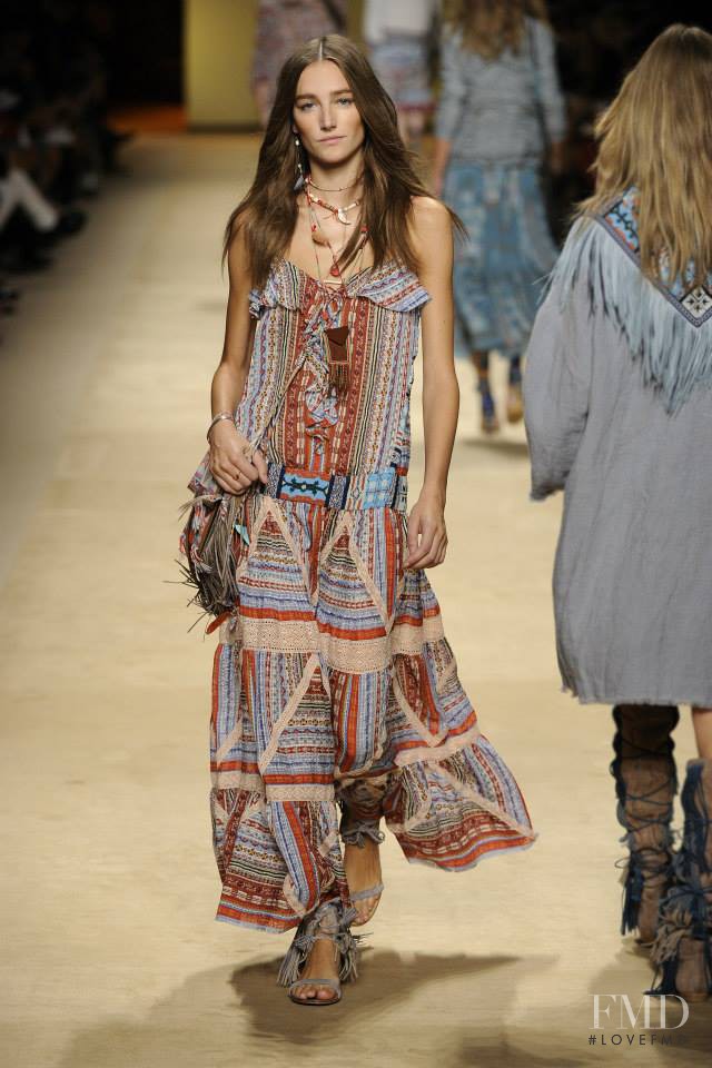 Joséphine Le Tutour featured in  the Etro fashion show for Spring/Summer 2015