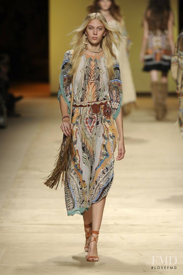 Juliana Schurig featured in  the Etro fashion show for Spring/Summer 2015