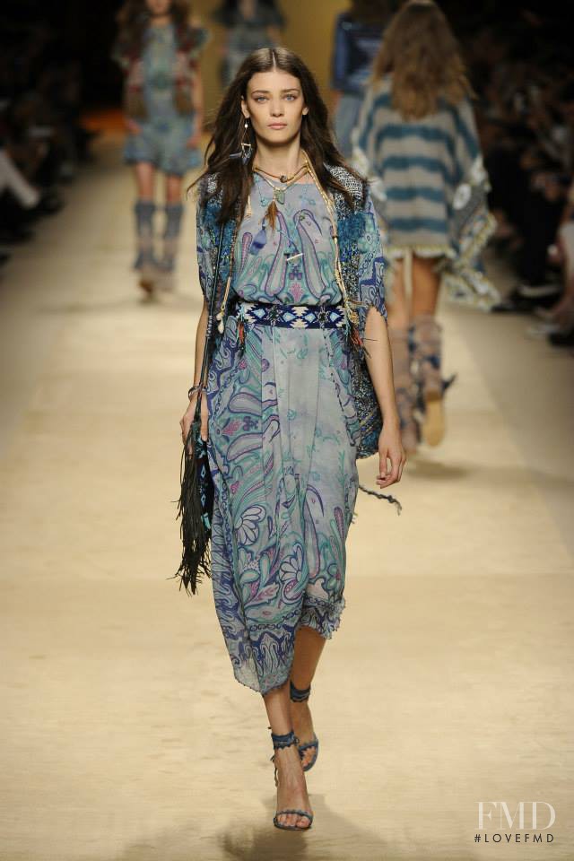 Diana Moldovan featured in  the Etro fashion show for Spring/Summer 2015