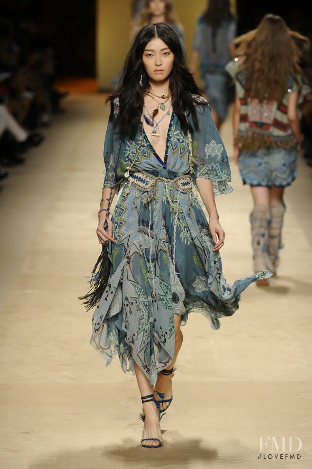 Sung Hee Kim featured in  the Etro fashion show for Spring/Summer 2015