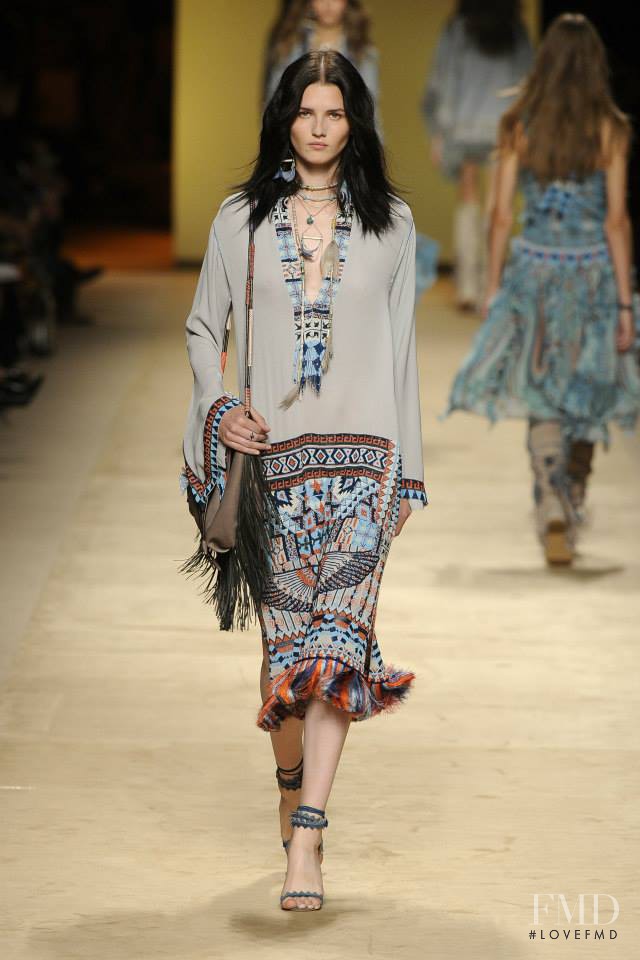 Katlin Aas featured in  the Etro fashion show for Spring/Summer 2015