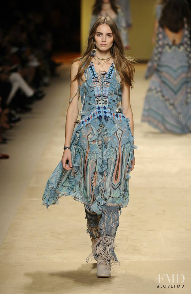 Agne Konciute featured in  the Etro fashion show for Spring/Summer 2015