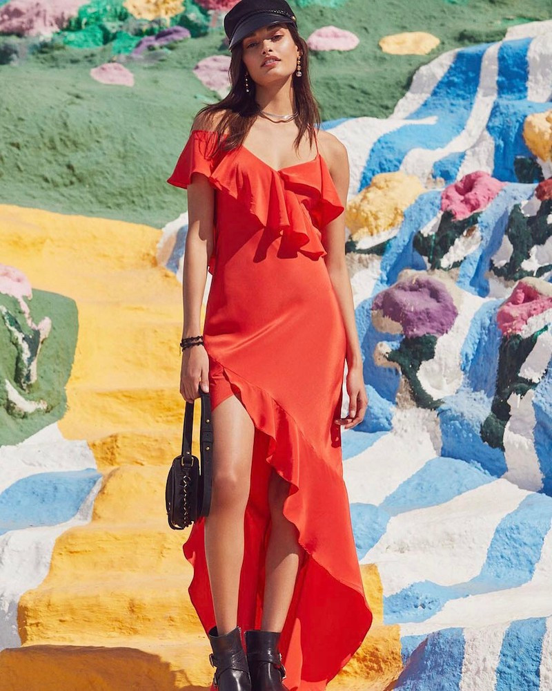 Gizele Oliveira featured in  the REVOLVE Festival lookbook for Spring/Summer 2017