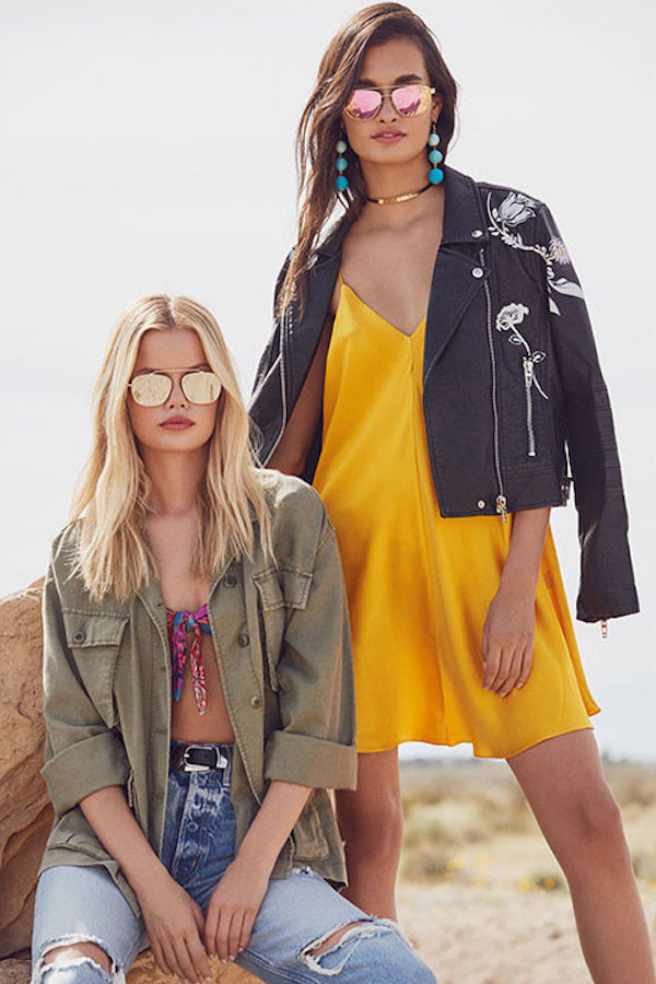 Gizele Oliveira featured in  the REVOLVE Festival lookbook for Spring/Summer 2017