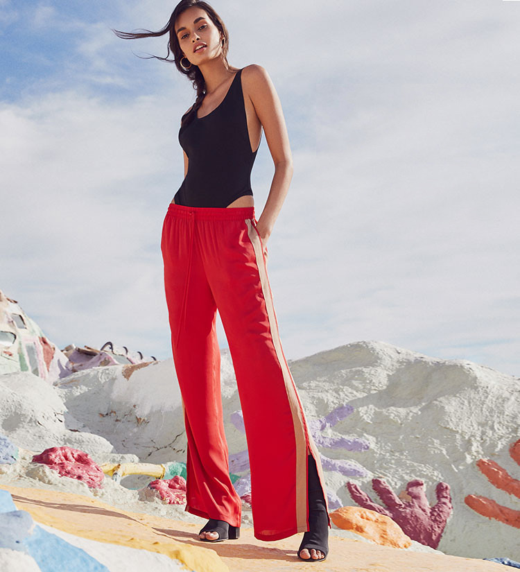 Gizele Oliveira featured in  the REVOLVE Festival lookbook for Spring/Summer 2017