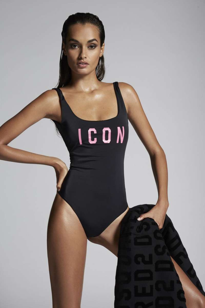 Gizele Oliveira featured in  the DSquared2 Swim catalogue for Summer 2019