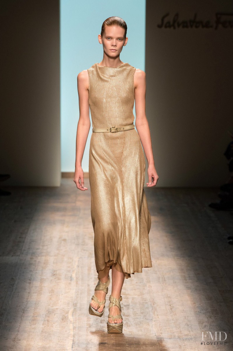 Irina Kravchenko featured in  the Salvatore Ferragamo fashion show for Spring/Summer 2015