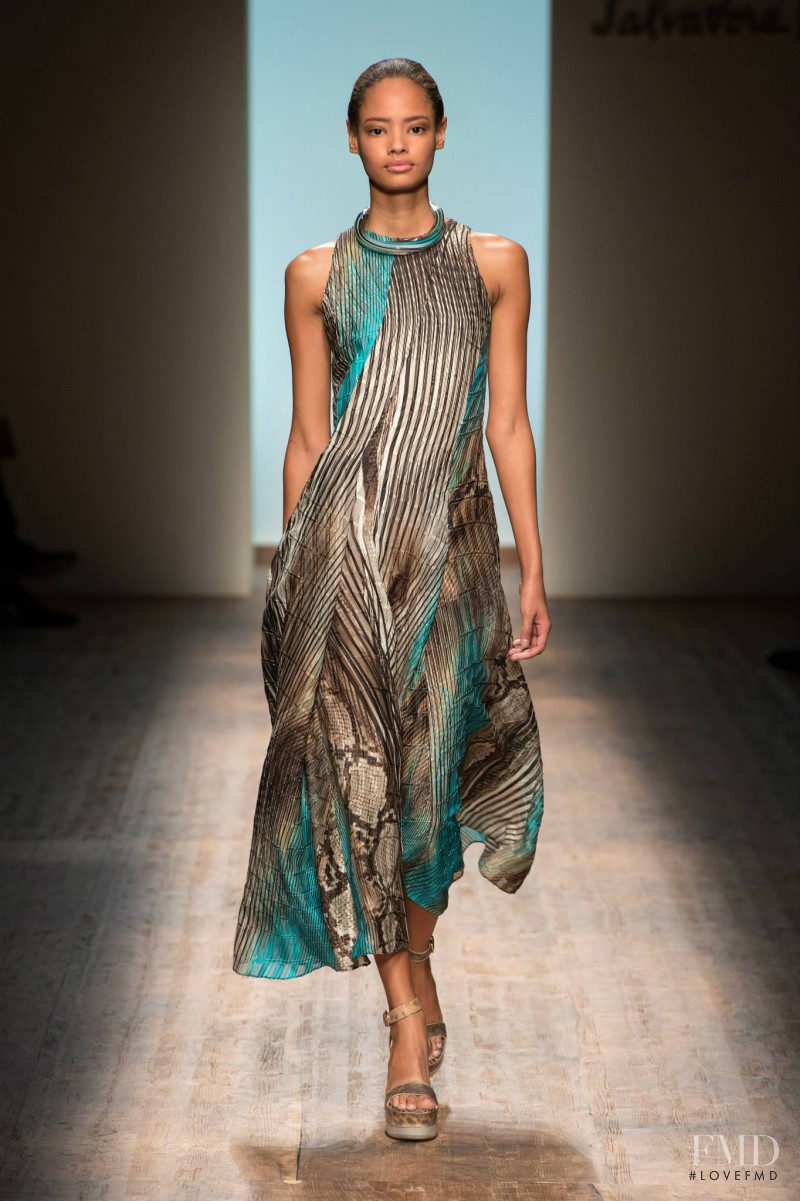 Malaika Firth featured in  the Salvatore Ferragamo fashion show for Spring/Summer 2015