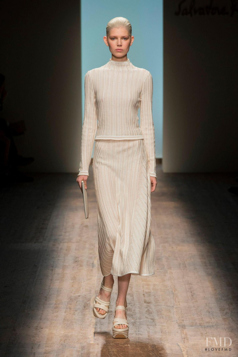 Ola Rudnicka featured in  the Salvatore Ferragamo fashion show for Spring/Summer 2015