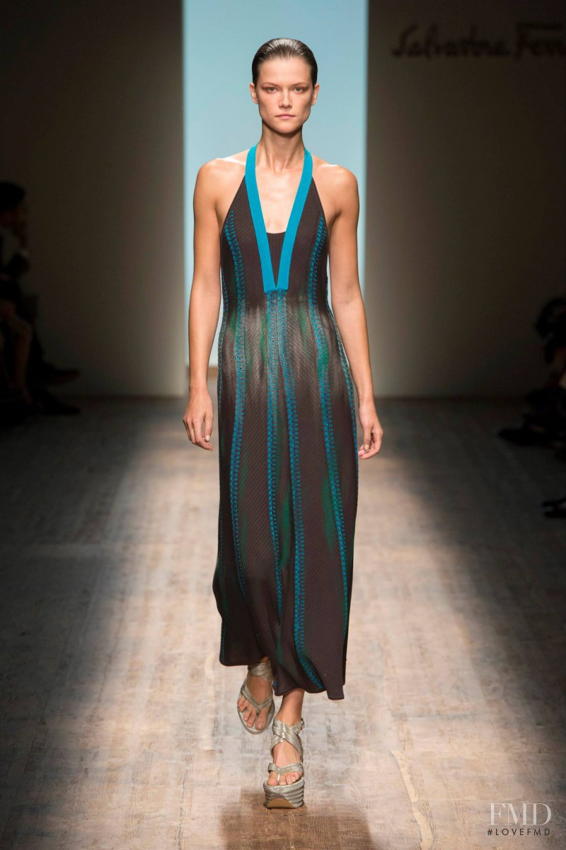 Kasia Struss featured in  the Salvatore Ferragamo fashion show for Spring/Summer 2015