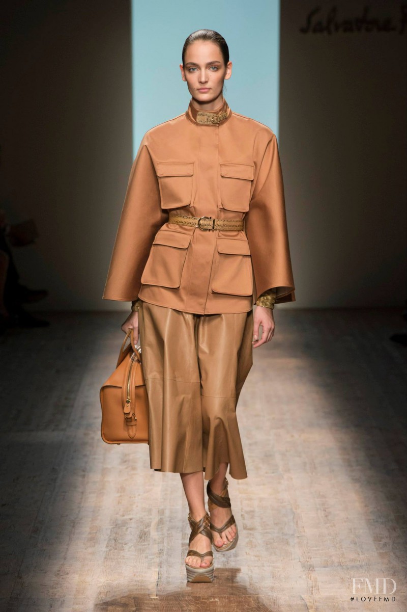 Zuzanna Bijoch featured in  the Salvatore Ferragamo fashion show for Spring/Summer 2015
