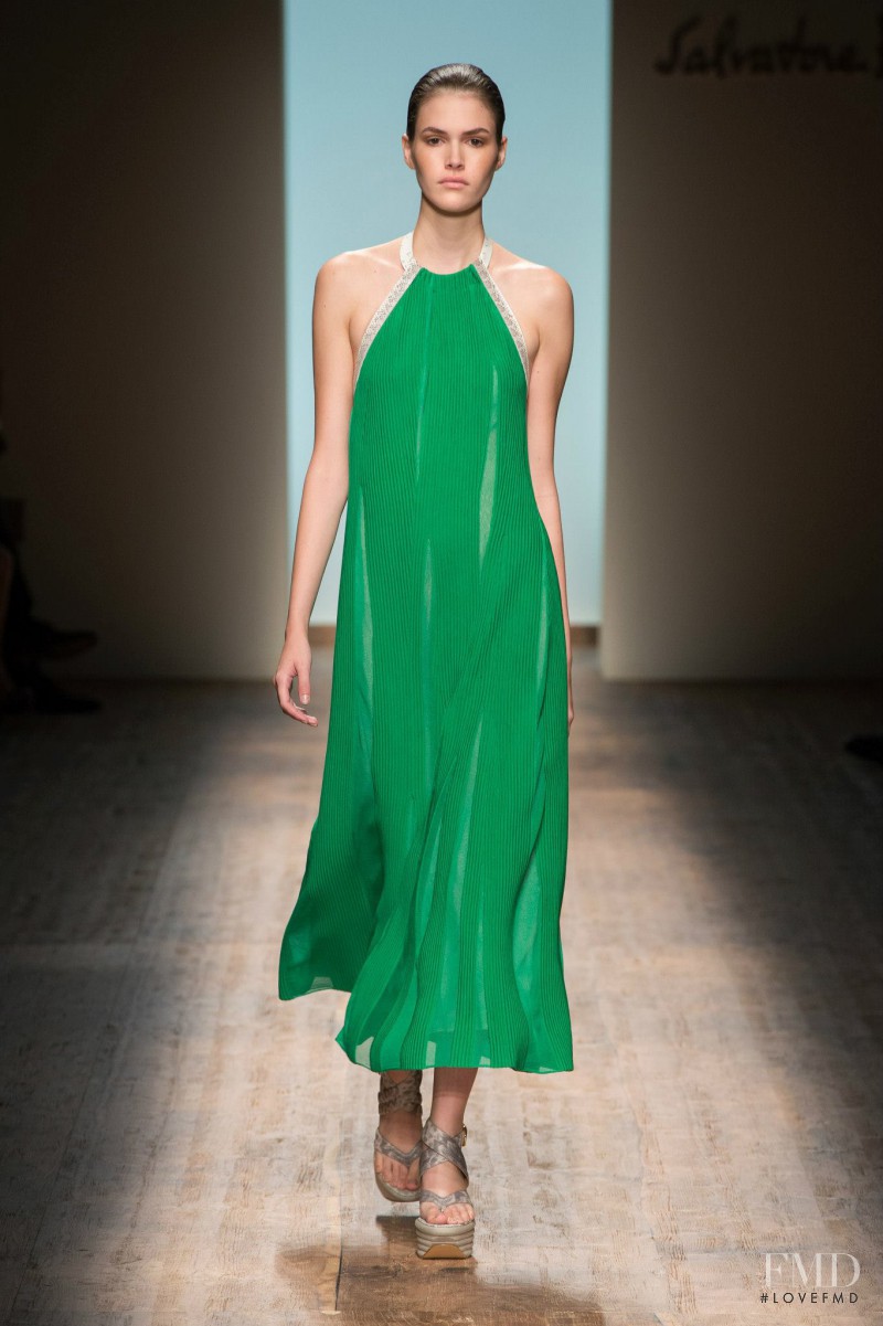 Vanessa Moody featured in  the Salvatore Ferragamo fashion show for Spring/Summer 2015