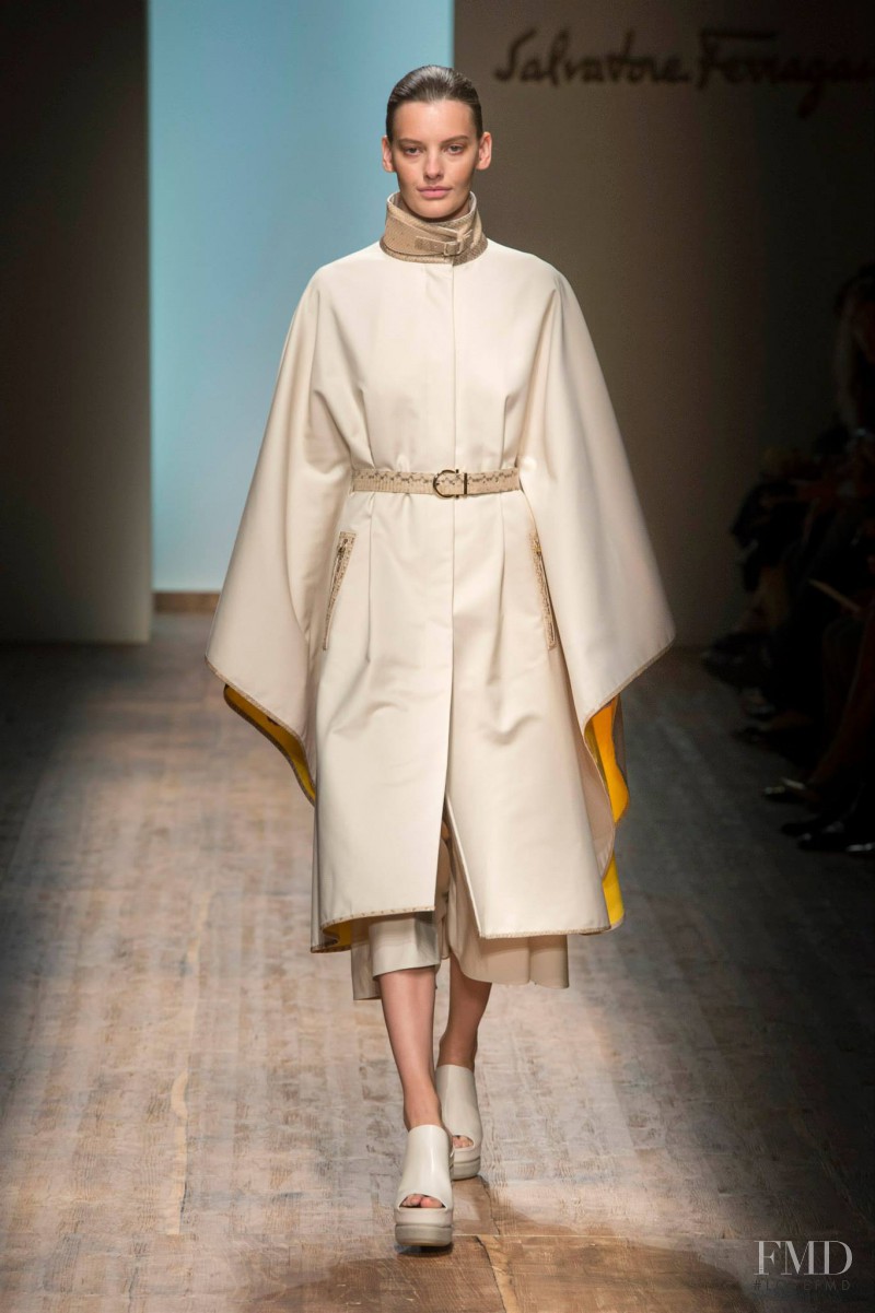 Amanda Murphy featured in  the Salvatore Ferragamo fashion show for Spring/Summer 2015