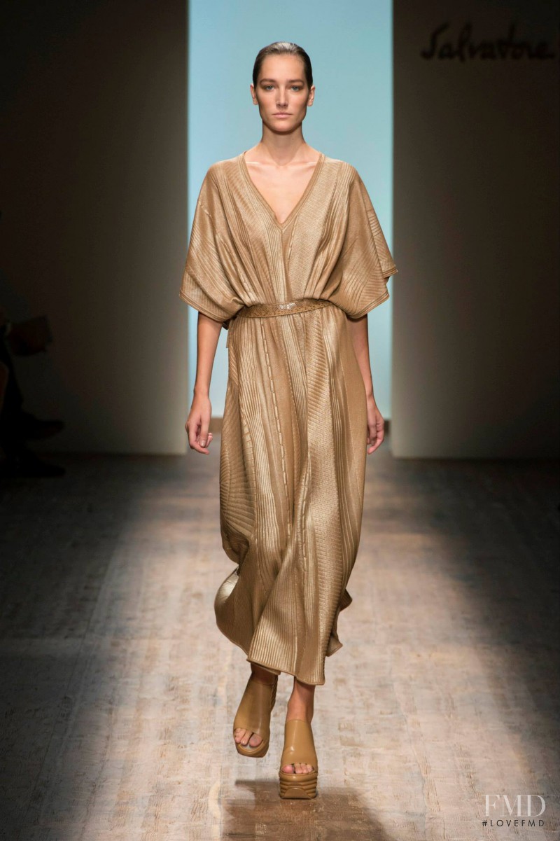 Joséphine Le Tutour featured in  the Salvatore Ferragamo fashion show for Spring/Summer 2015