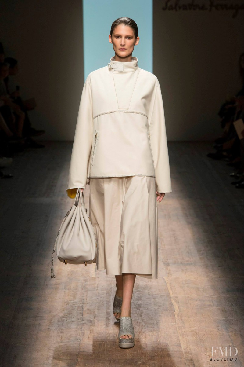 Marie Piovesan featured in  the Salvatore Ferragamo fashion show for Spring/Summer 2015