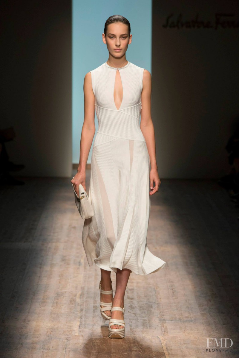 Julia Bergshoeff featured in  the Salvatore Ferragamo fashion show for Spring/Summer 2015
