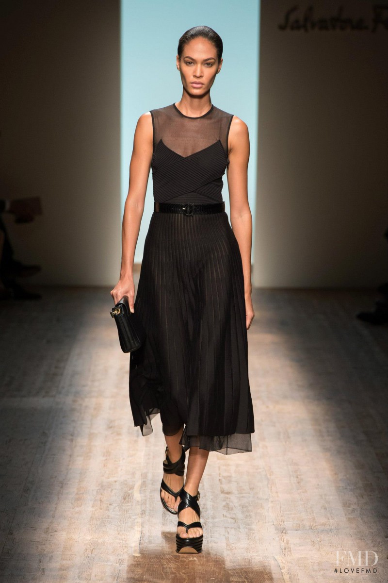 Joan Smalls featured in  the Salvatore Ferragamo fashion show for Spring/Summer 2015
