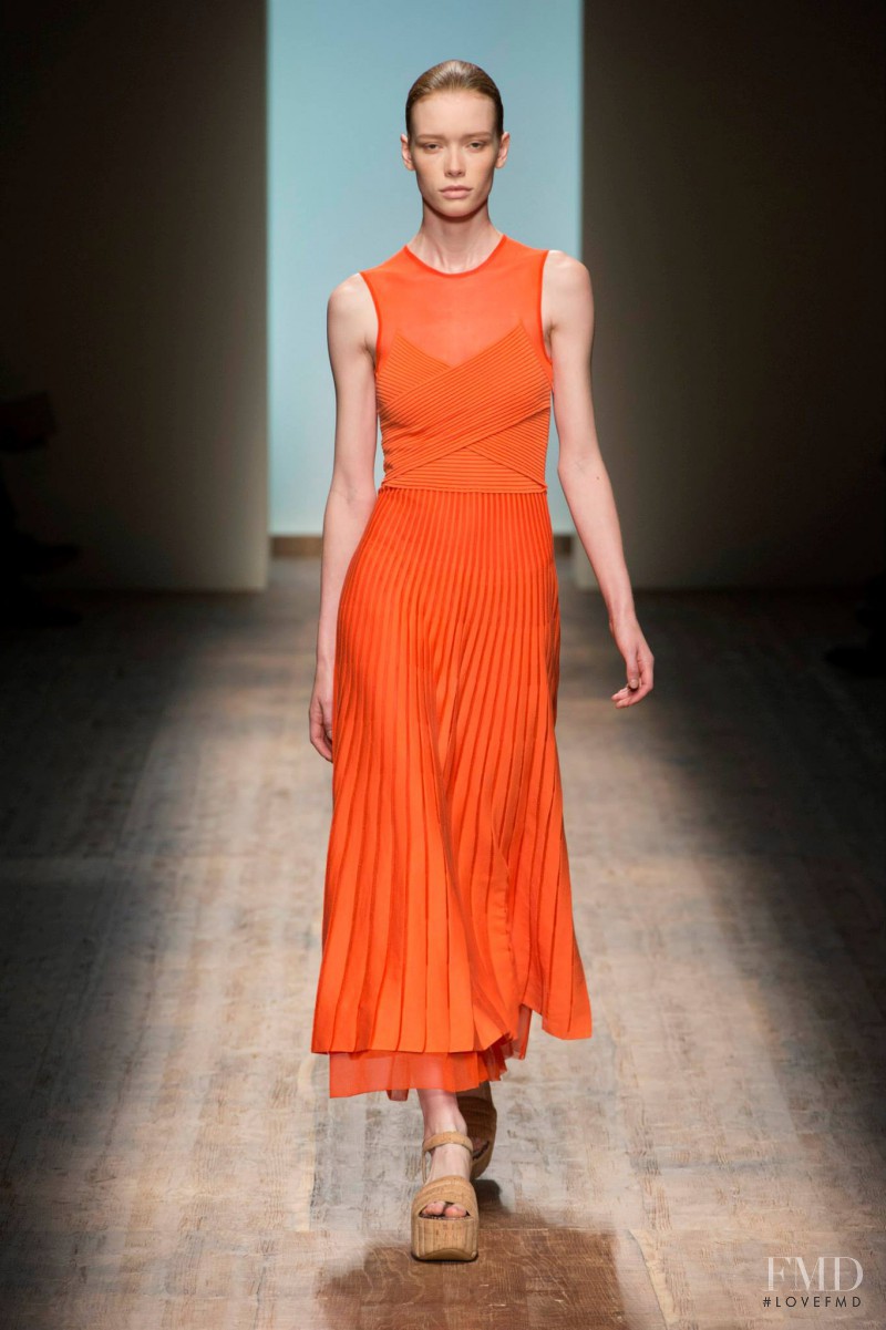 Julia Hafstrom featured in  the Salvatore Ferragamo fashion show for Spring/Summer 2015