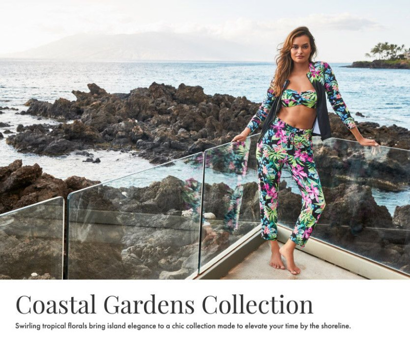 Gizele Oliveira featured in  the Tommy Bahama advertisement for Resort 2023