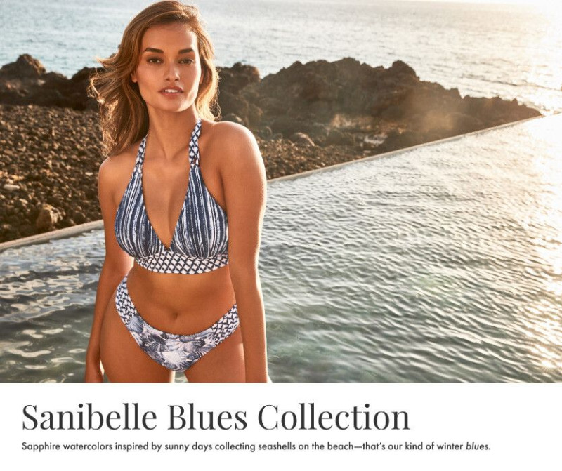 Gizele Oliveira featured in  the Tommy Bahama advertisement for Resort 2023