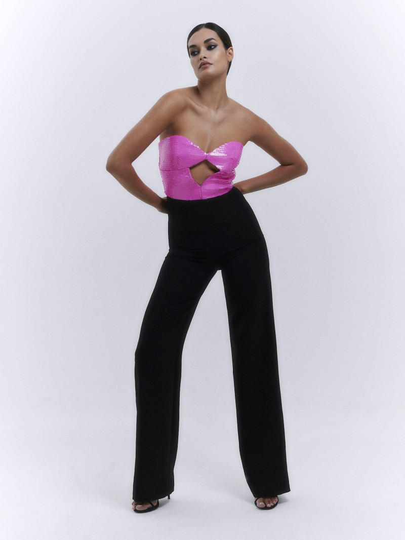 Gizele Oliveira featured in  the Nicole + Felicia Evening Collection  lookbook for Spring/Summer 2023