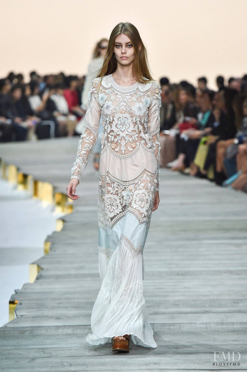 Ondria Hardin featured in  the Roberto Cavalli fashion show for Spring/Summer 2015