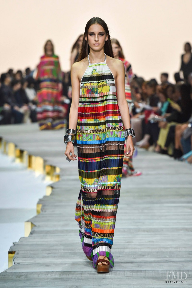 Julia Bergshoeff featured in  the Roberto Cavalli fashion show for Spring/Summer 2015
